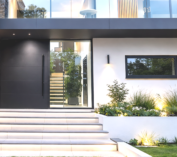 Black Pivot Door