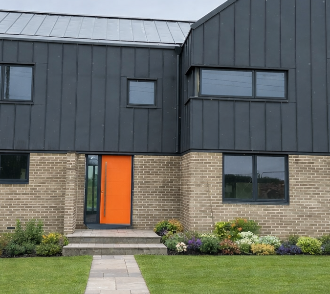 Orange Door in House